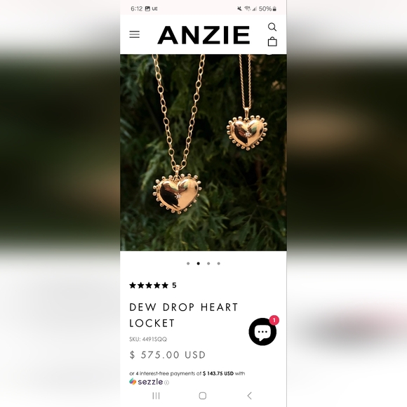 BNIB Dew drop heart locket - Picture 2 of 4